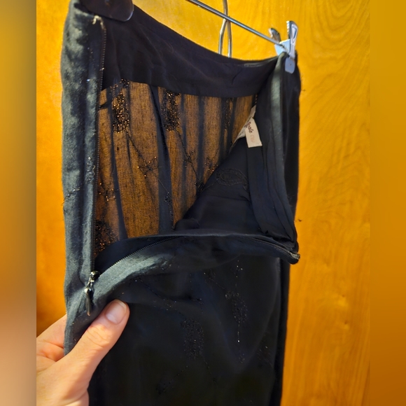 Free People 90s VINTAGE size 3 black midi skirt - Picture 6 of 11